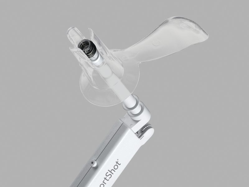 ShortShot suction band ligator — single-handed device used to perform rubber band ligation of internal haemorrhoids